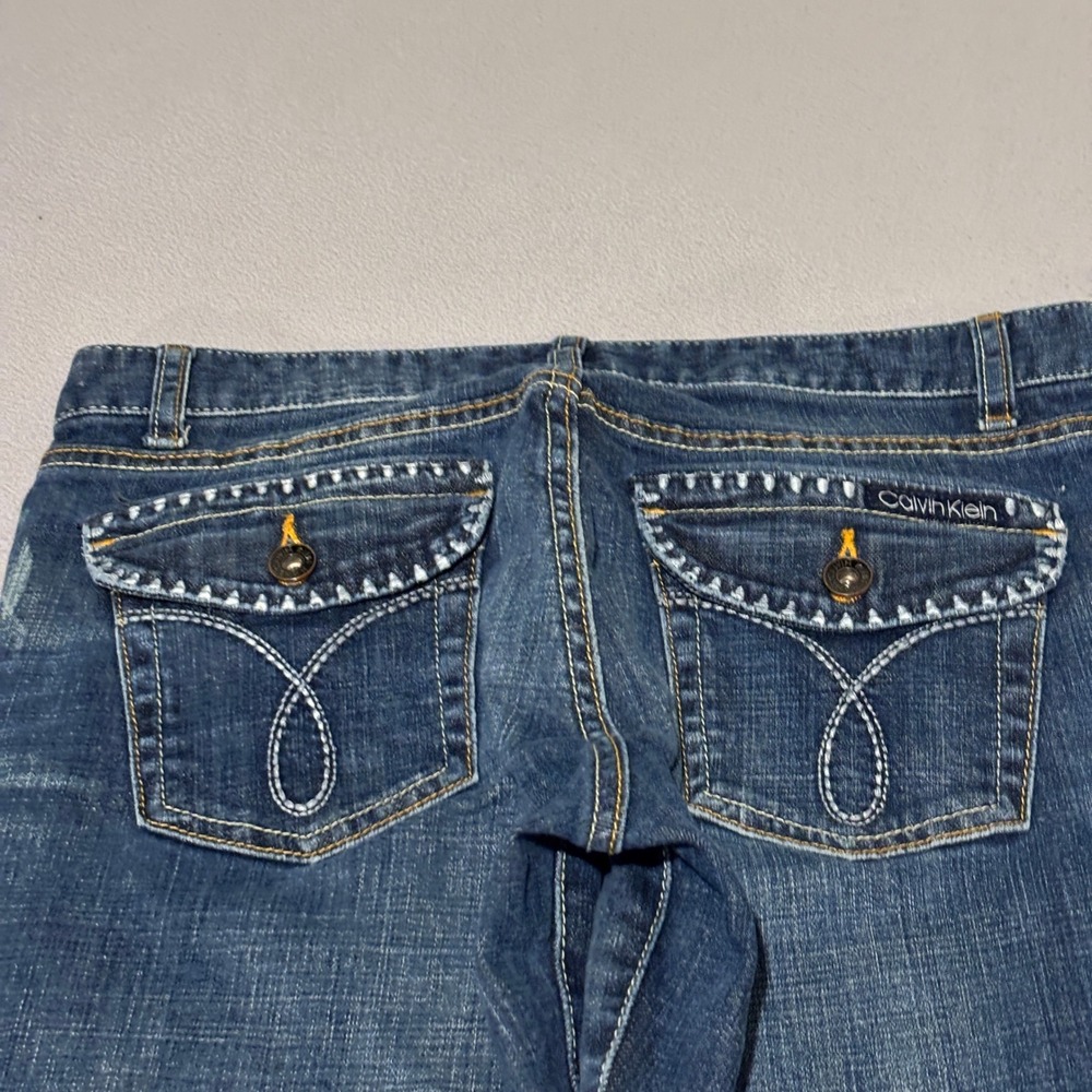 Calvin Klein Jeans Womens Size 6 Blue Flare Leg Low Rise Denim Medium Wash Y2K - Picture 9 of 9
